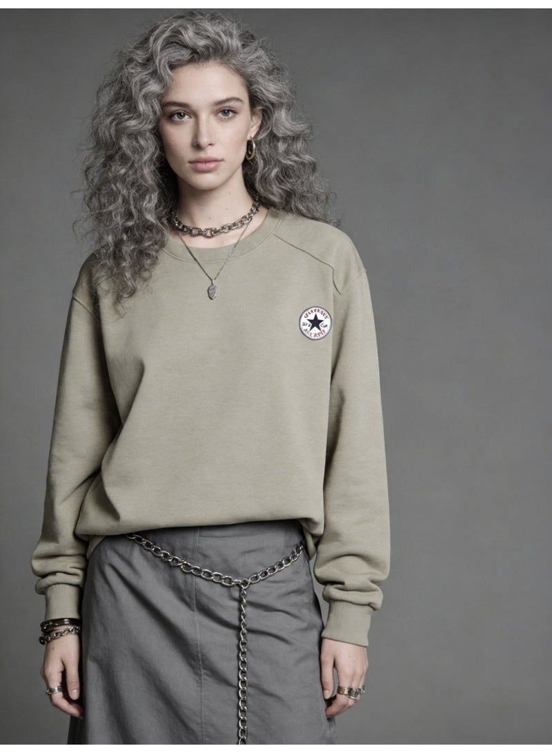 CONVERSE 2026 Converse Star Logo Unisex Crewneck Sweatshirt, Premium Cotton Blend Loose Fit Casual Pullover for Men & Women, Classic American Streetwear Essential - Image 1